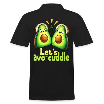 Let's cuddle avo cute motif - Men's Polo Shirt - black - Back - Kai (181cm)