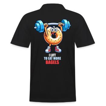 I'm lifting to eat more bagels - Men's Polo Shirt - black - Back - Kai (181cm)