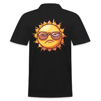 Sun with sunglasses and frown - Men's Polo Shirt - black - Back - Kai (181cm)