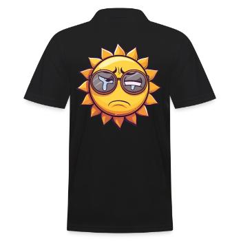 Traurige Sonne Mit Tränen - Männer Poloshirt - Schwarz - Hinten - Kai (181cm)