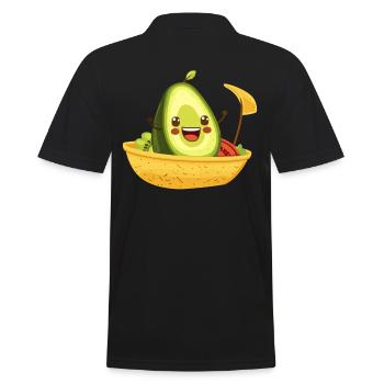 Drôle d’avocat dans un bateau à tacos - Polo Homme - noir - Dos - Kai (181cm)