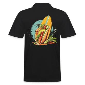 Surfeur d’été Taco Coucher de soleil - Polo Homme - noir - Dos - Kai (181cm)