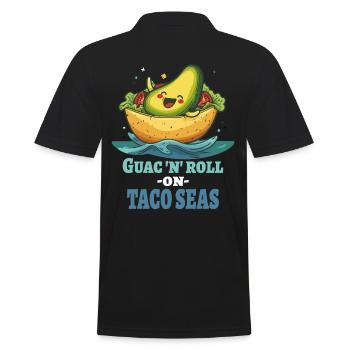 Guac N Roll Auf Taco Meeren - Männer Poloshirt - Schwarz - Hinten - Kai (181cm)