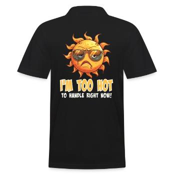 Zu Heiß Zum Anfassen Sonnendesign - Männer Poloshirt - Schwarz - Hinten - Kai (181cm)