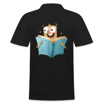 Le plaisir de la lecture pour les amoureux des livres - Polo Homme - noir - Dos - Kai (181cm)