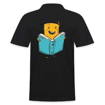Le plaisir de la lecture pour les amoureux des livres - Polo Homme - noir - Dos - Kai (181cm)