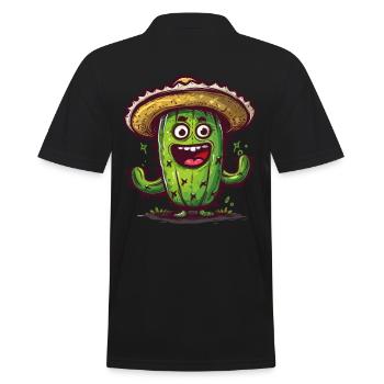 Drôle de cactus avec danses sombrero - Polo Homme - noir - Dos - Kai (181cm)