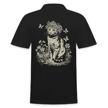 Magie des chats et papillons : l’art cottagecore - Polo Homme - noir - Dos - Kai (181cm)