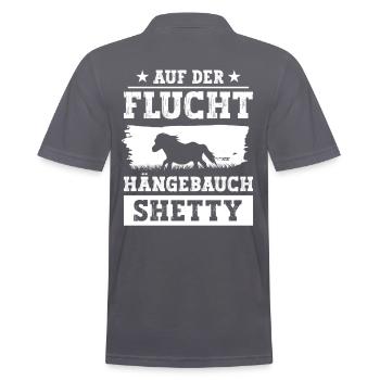 Hängebauch Shetty Shetlandpony - Männer Poloshirt - Anthrazit - Hinten - Nico (186cm)