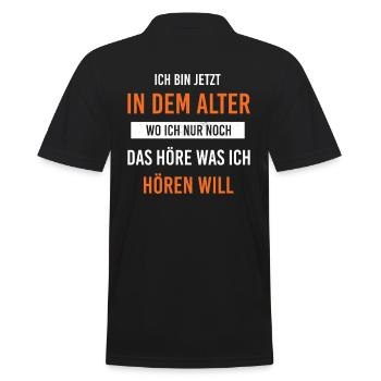 Was ich hören will - Männer Poloshirt - Schwarz - Hinten - Kai (181cm)
