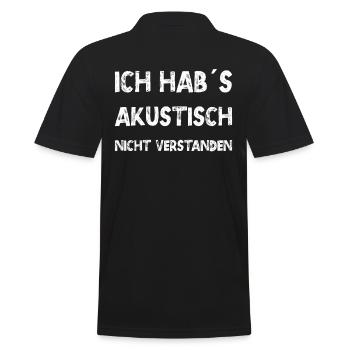 Nicht verstanden und mir egal - Männer Poloshirt - Schwarz - Hinten - Kai (181cm)