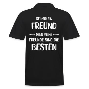 Freunde Freundschaft beste Freunde - Männer Poloshirt - Schwarz - Hinten - Kai (181cm)