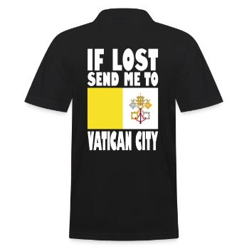 Vatican City Flag Saying - Men's Polo Shirt - black - Back - Kai (181cm)