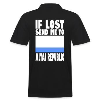 Altai Republic Flagge Spruch - Männer Poloshirt - Schwarz - Hinten - Kai (181cm)