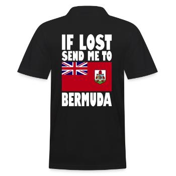 Bermuda Flag Saying - Men's Polo Shirt - black - Back - Kai (181cm)