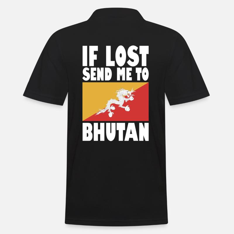 Drapeau du Bhoutan Disant - Polo Homme - noir