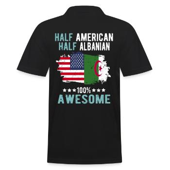 Halb Amerikaner Halb Albaner - Männer Poloshirt - Schwarz - Hinten - Kai (181cm)