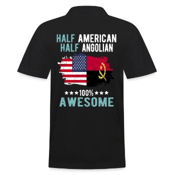 Half American Half Angolier - Men's Polo Shirt - black - Back - Kai (181cm)