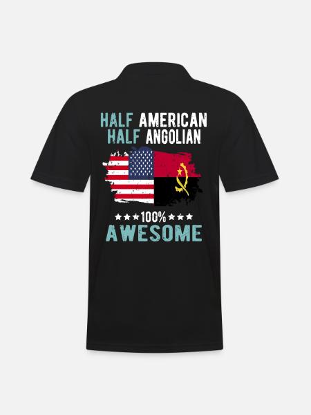 Half American Half Angolier - Men's Polo Shirt - black