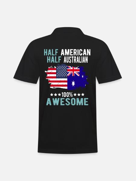 Half American Half Australian - Men's Polo Shirt - black