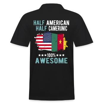 Half American Half Cameroonian - Men's Polo Shirt - black - Back - Kai (181cm)