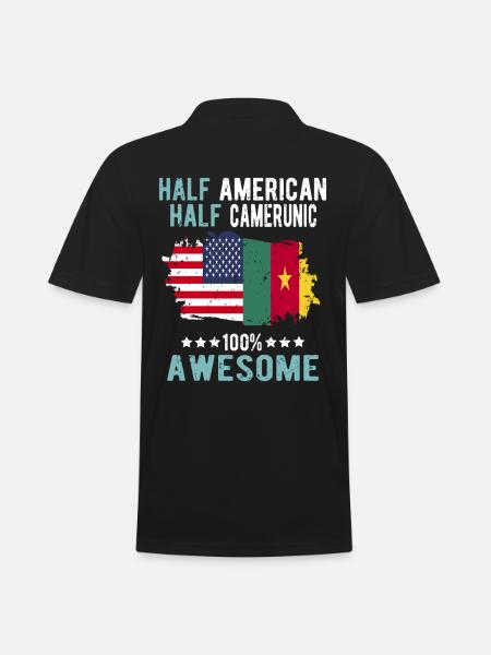 Half American Half Cameroonian - Men's Polo Shirt - black