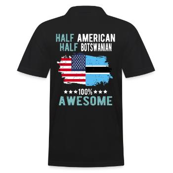 Halb Amerikaner Halb Batswana - Männer Poloshirt - Schwarz - Hinten - Kai (181cm)