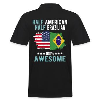 Halb Amerikaner Halb Brasilianer - Männer Poloshirt - Schwarz - Hinten - Kai (181cm)