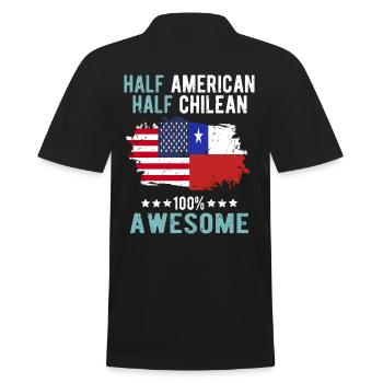 Half American Half Chilean - Men's Polo Shirt - black - Back - Kai (181cm)