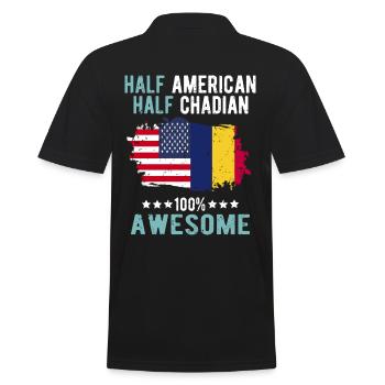 Half American Half Chadian - Men's Polo Shirt - black - Back - Kai (181cm)