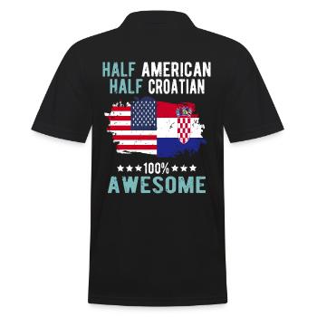 Half American Half Croat - Men's Polo Shirt - black - Back - Kai (181cm)