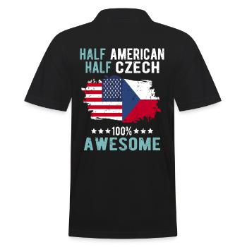Halb Amerikaner Halb Tscheche - Männer Poloshirt - Schwarz - Hinten - Kai (181cm)