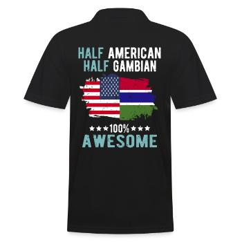 Half American Half Gambian - Men's Polo Shirt - black - Back - Kai (181cm)