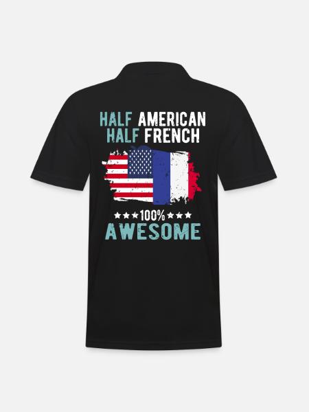 Half American Half American - Men's Polo Shirt - black