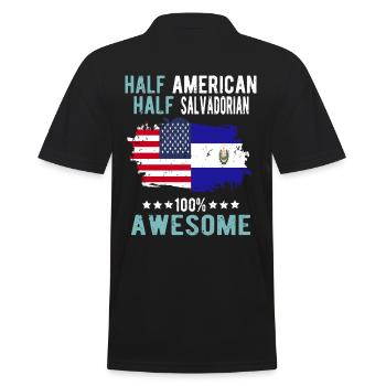 Half American Half Salvadoran - Men's Polo Shirt - black - Back - Kai (181cm)