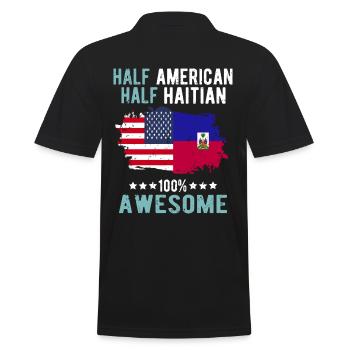 Half American, half Haitian - Men's Polo Shirt - black - Back - Kai (181cm)