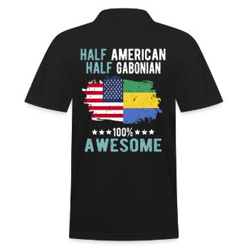 Halb Amerikaner Halb Gabuner - Männer Poloshirt - Schwarz - Hinten - Kai (181cm)