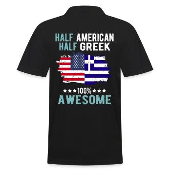 Half American Half Greek - Men's Polo Shirt - black - Back - Kai (181cm)