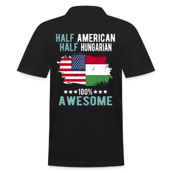 Half American Half Hungarian - Men's Polo Shirt - black - Back - Kai (181cm)