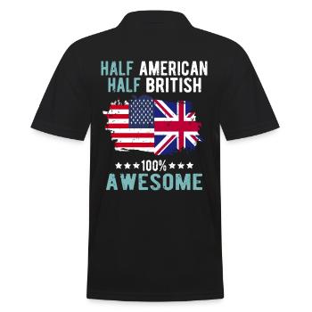 Halb Amerikaner Halb Brite - Männer Poloshirt - Schwarz - Hinten - Kai (181cm)