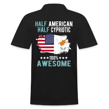 Halb Amerikaner Halb Zyprer - Männer Poloshirt - Schwarz - Hinten - Kai (181cm)