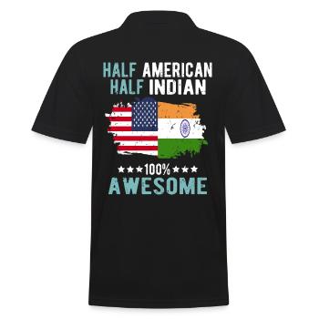 Half American, half Indian - Men's Polo Shirt - black - Back - Kai (181cm)