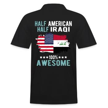 Halb Amerikaner Halb Iraki - Männer Poloshirt - Schwarz - Hinten - Kai (181cm)