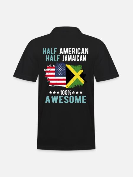 Half American Half Jamaican - Men's Polo Shirt - black