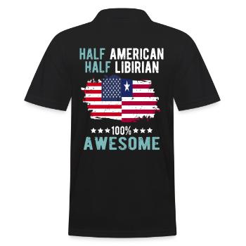 Half American Half Libyan - Men's Polo Shirt - black - Back - Kai (181cm)