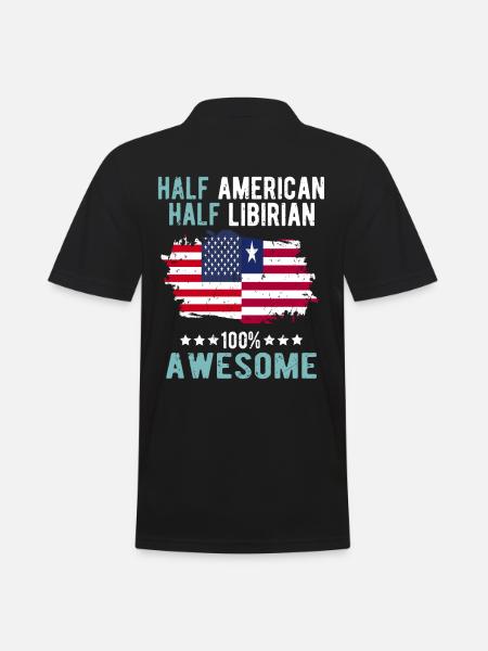 Half American Half Libyan - Men's Polo Shirt - black