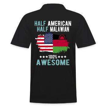 Halb Amerikaner Halb Malawi - Männer Poloshirt - Schwarz - Hinten - Kai (181cm)