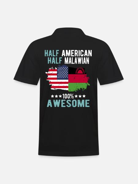 Half American Half Malawi - Men's Polo Shirt - black
