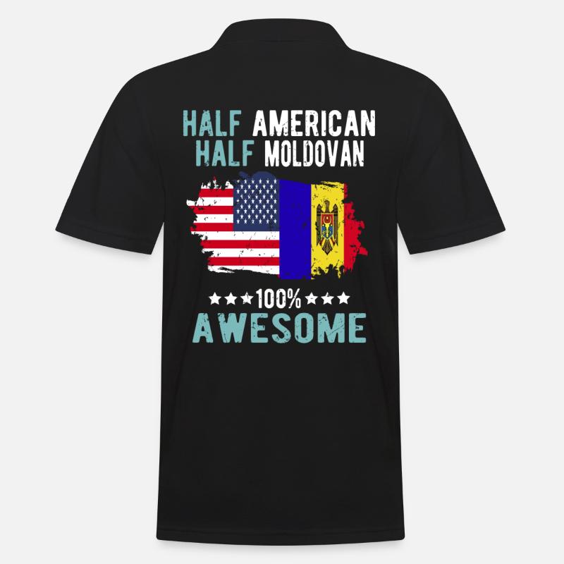Half American Half Moldovan - Men's Polo Shirt - black