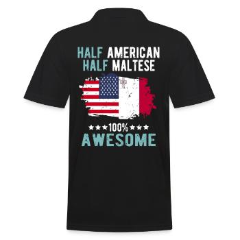 Halb Amerikaner Halb Mateser - Männer Poloshirt - Schwarz - Hinten - Kai (181cm)